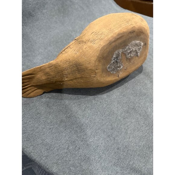 Handcrafted Wooden concept wood Duck Decoy Intricate Feather Carvings - Picture 6 of 6